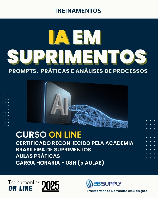 Curso Inteligência Artificial Aplicada a Compras, Logística e Almoxarifado